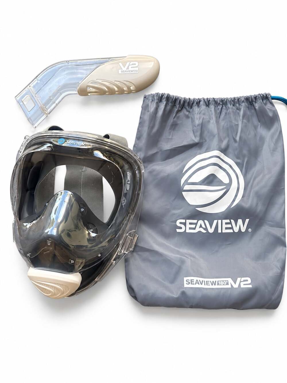 Wildhorn Outfitters Seaview 180 V2 Full Face Snorkel Mask with Storage Bag